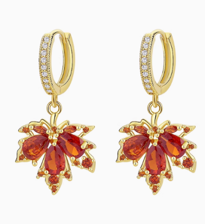 Red Maple Leaf Fashion Earrings