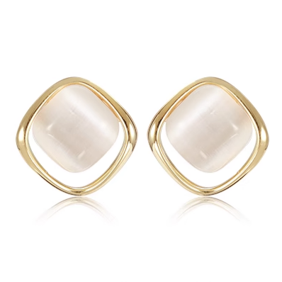 Sterling silver high-end cat eye stone temperament earrings