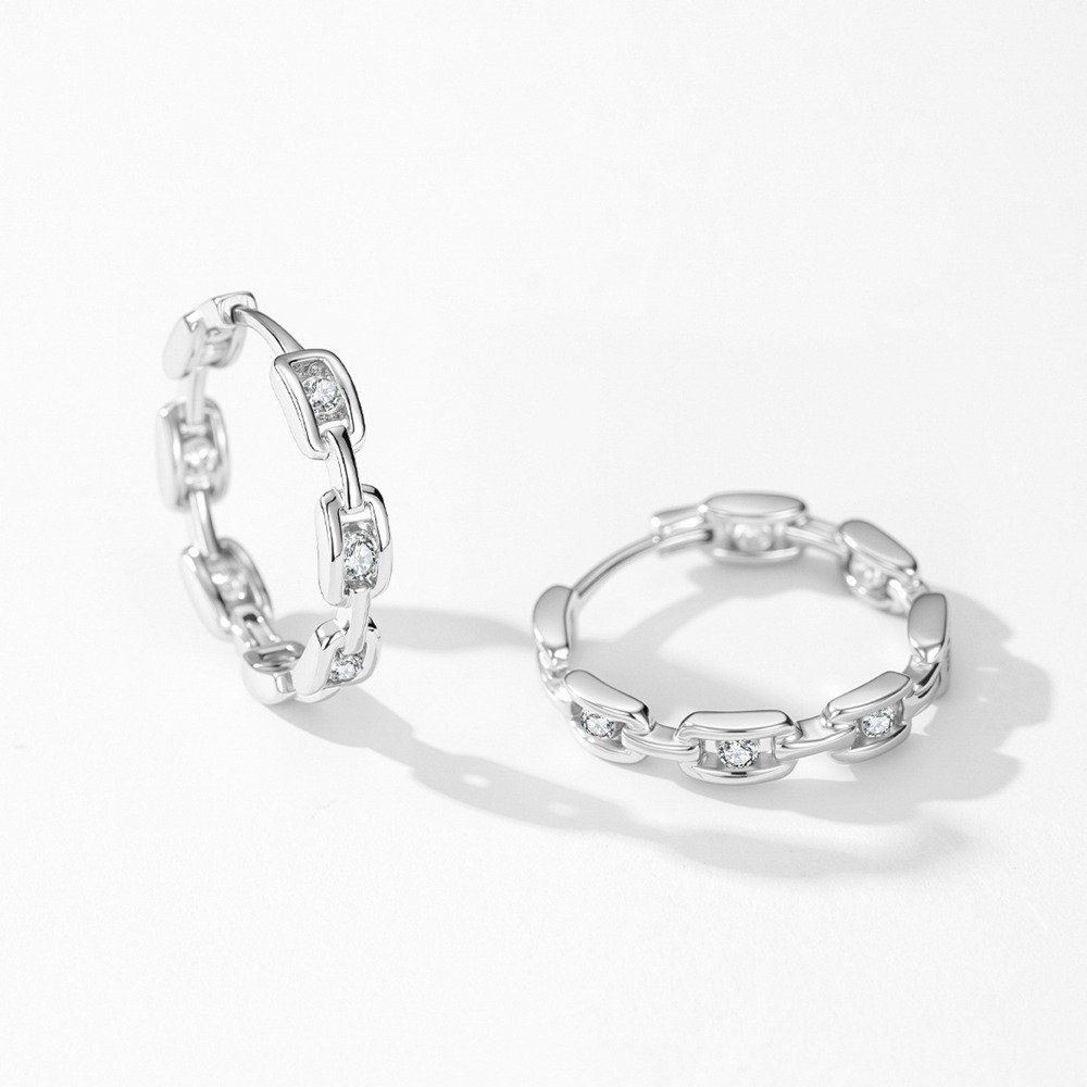 Luxury Punk Diamond Earrings |Sterling Silver
