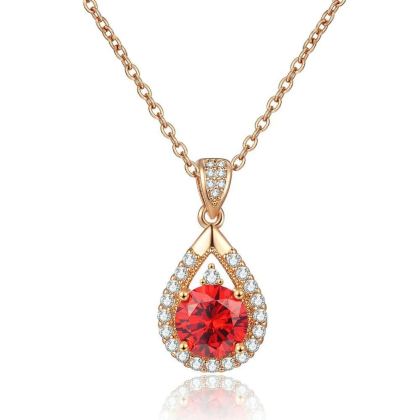 Teardrop Zircon Wedding Necklace | 24K Gold