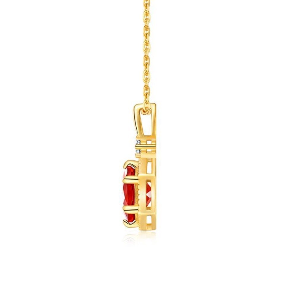 Stylish Lady Hexagon Ruby Necklace |24K Gold - Image 4