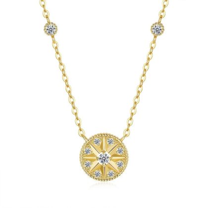 Hexagram Moissanite Women Necklace |24K Gold